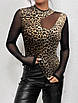 Ефектна кофта з леопардовим принтом та вставками із сітки, фото 7