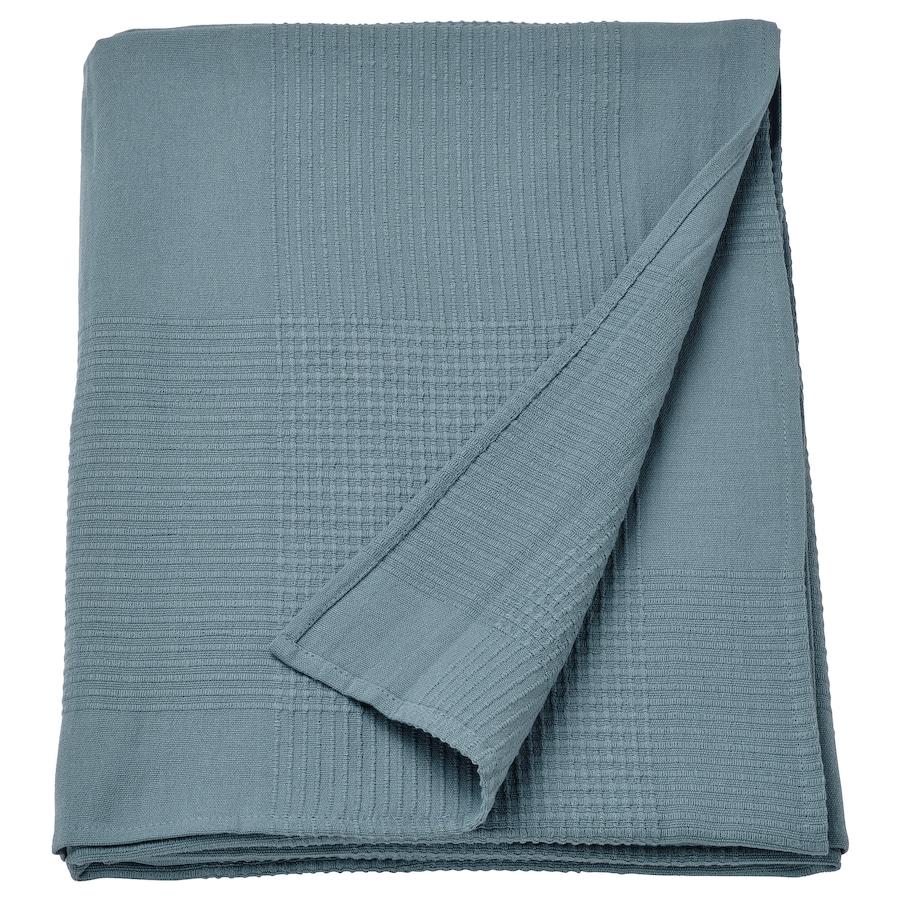 Покривало IKEA INDIRA 230х250 см Сіро-синє 205.826.34, фото 1