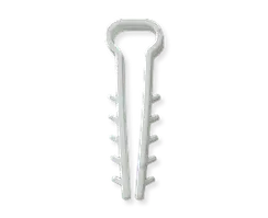 Дюбель-затискач для плоского кабелю 10х5 мм, білий