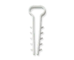 Дюбель-затискач для плоского кабелю 12х5 мм, білий