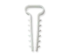 Дюбель-затискач для плоского кабелю 14х5 мм, білий