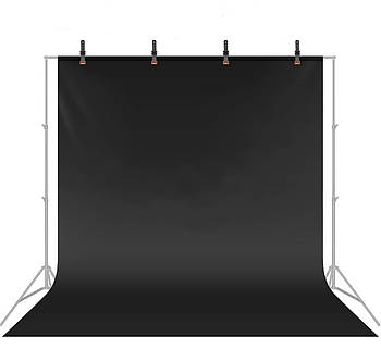 Чорний вініловий фон матовий 1.4 х 2.5м  Vinyl BD-PRO для студії, зйомки фото, відео, одягу