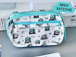 Пенал косметичка Міку Хатсуне Miku Hatsune вокалоїд аніме на 3 відділення