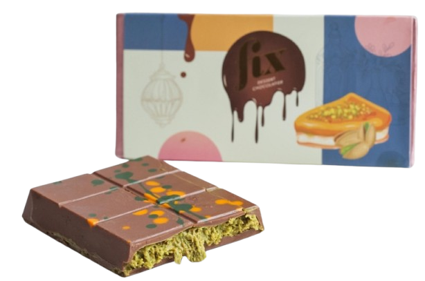 Оригінальний дубайський шоколад з фісташковою пастою та катаїфі Fix Dessert Chocolatier 200г, Дубай