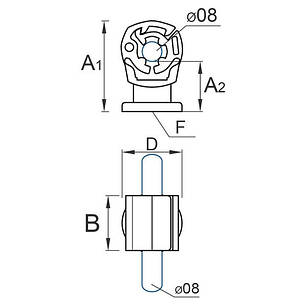 Тримач дроту пластиковий M6 01/6 PL G сірий, фото 2
