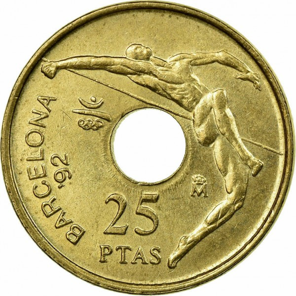 Іспанія 25 песет, 1990-1991 XXV Літні Олімпійські ігри, Барселона 1992 (Король Хуан Карлос I) №310