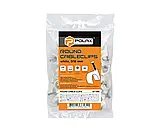 Кліпса для круглих дротів D16 мм зі вставним цвяхом, біла, фото 2