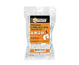 Кліпса для круглих дротів D20 мм зі вставним цвяхом, біла, фото 2