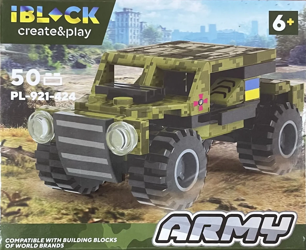 Конструктор IBLOCK Army Військовий джип 50 дет. (PL-921-424)