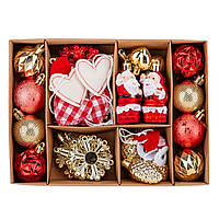 Набір ялинкових іграшок "Тепло серця", набір 32 шт.