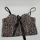 Корсет бюстьє з щільною чашкою леопардовий принт, фото 2