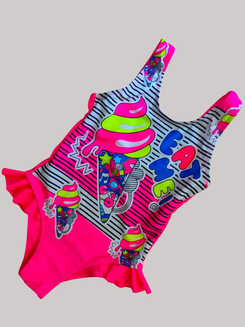 Купальник слитный для девочек Samegame 2113 Мороженко малина(В НАЛИЧИИ ТОЛЬКО 34 36 УКР р-ры )