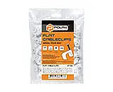 Кліпса для плоских дротів 12х5 мм зі вставним цвяхом, біла, фото 2