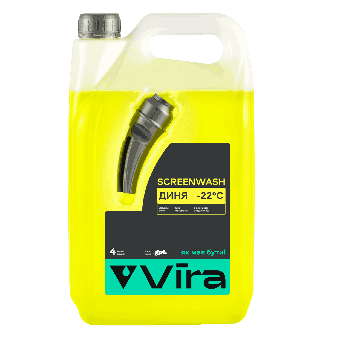 Рідина бачка омивача зима Vira диня 4 л -22C (каністра з носиком)