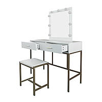 Туалетний, косметичний столик + табурет з підсвіткою AVKO ADT13 White
