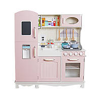 Дитяча кухня дерев'яна AVKO Ліана Pink, звукові та світлові ефекти + аксесуари