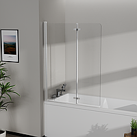 Скляна шторка для ванни AVKO Glass RDW02-J2 60+40x140 Silver