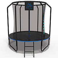 Батут FitToSky 252см Black Premium з сіткою та драбинкою 48 пружин