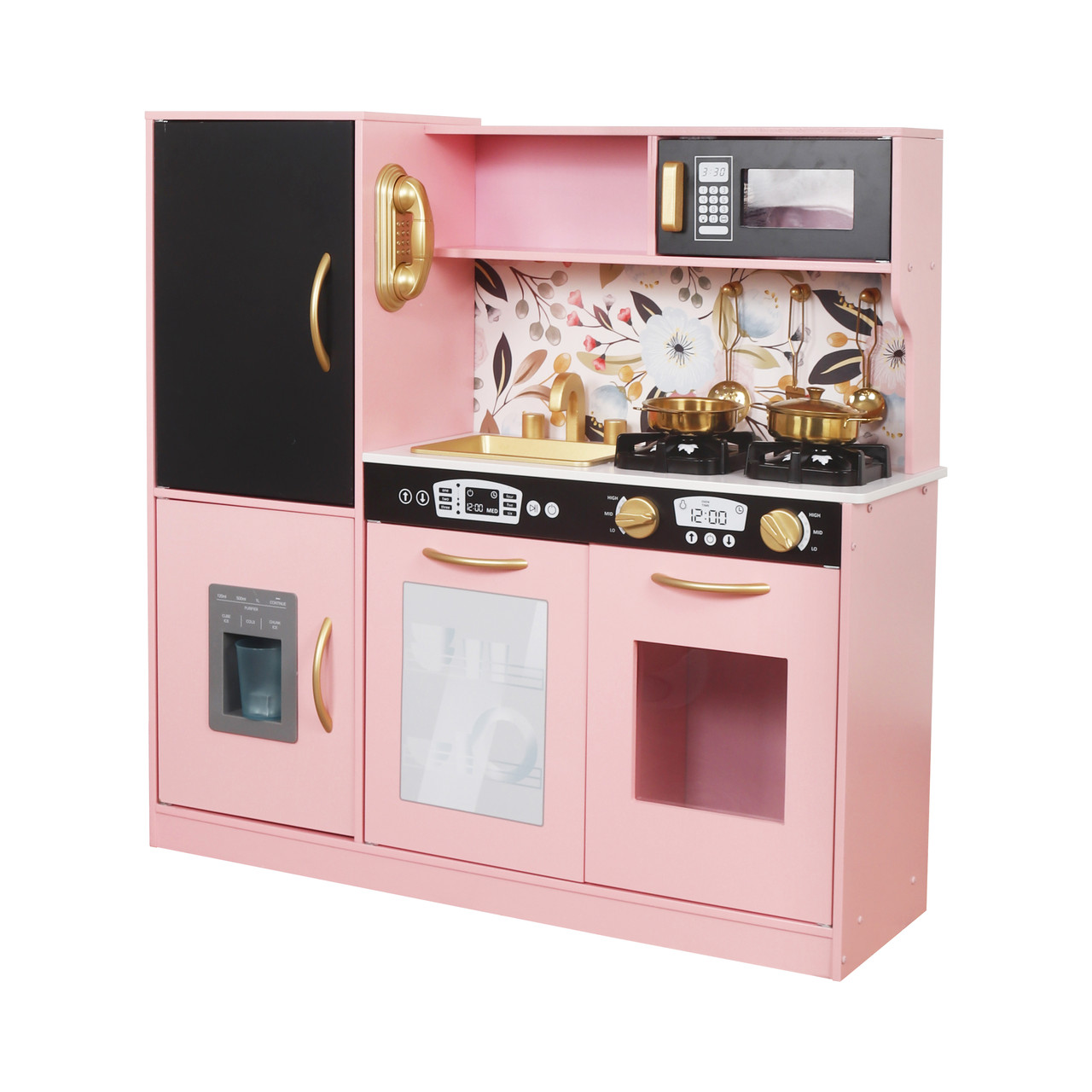 Дитяча кухня дерев'яна AVKO Ріміні Pink, звукові та світлові ефекти, фото 1
