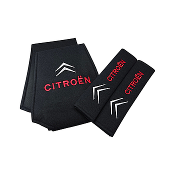 Комплект чохлів на підголівники та ремені безпеки Citroen