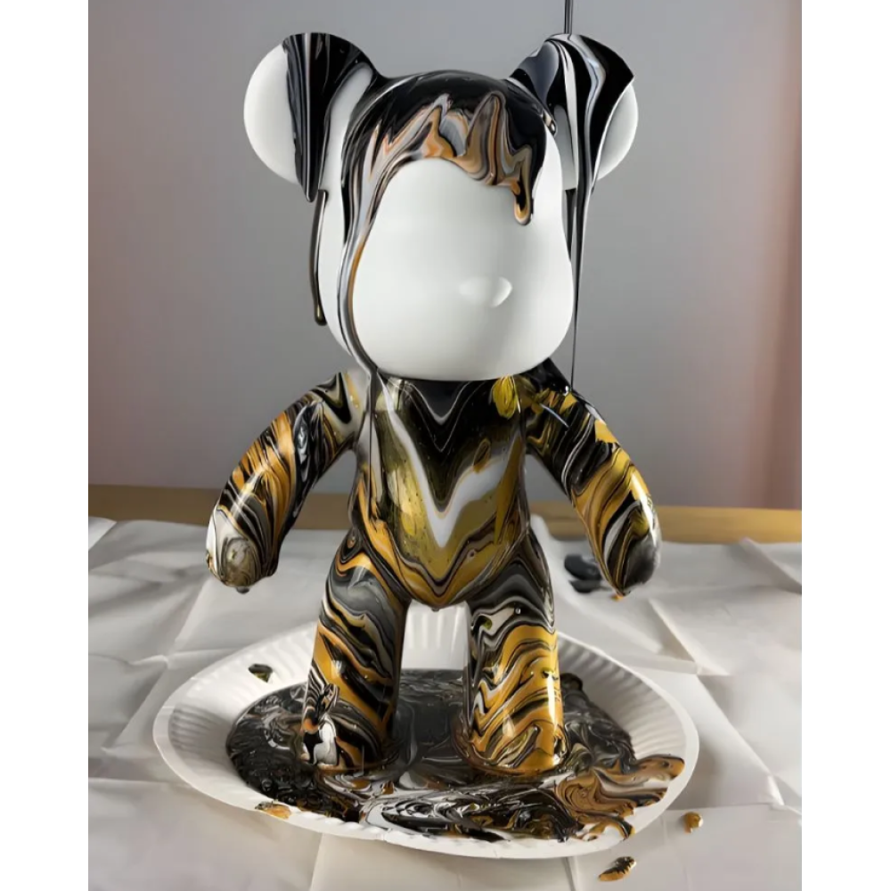 Ведмедик ІГРАШКА для творчості з фарбами, bearbrick, флюїд арт набір Fluid bear AND HA-138, фото 1