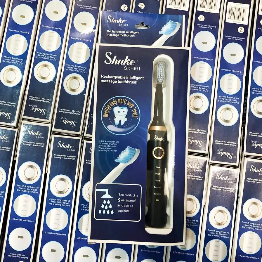 Щітка зубна електрична Shuke SK-601 3 змінні щітки біла, фото 1