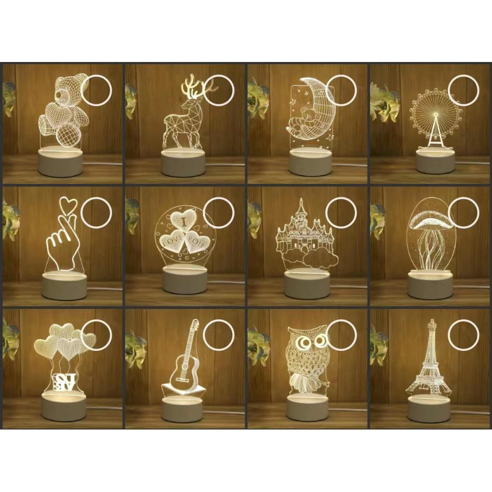 Світильник, нічник, LAMP 3D-9, фото 1