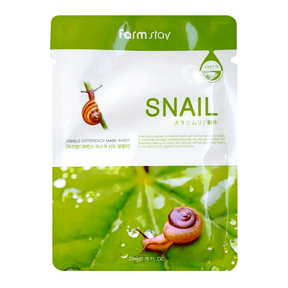 Маска тканинна з муцином равлика FarmStay Visible Difference Mask Sheet Snail 23 мл, фото 1