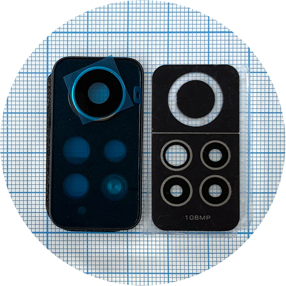 Скло камери Xiaomi Redmi Note 12 Pro (з чорною рамкою), фото 1