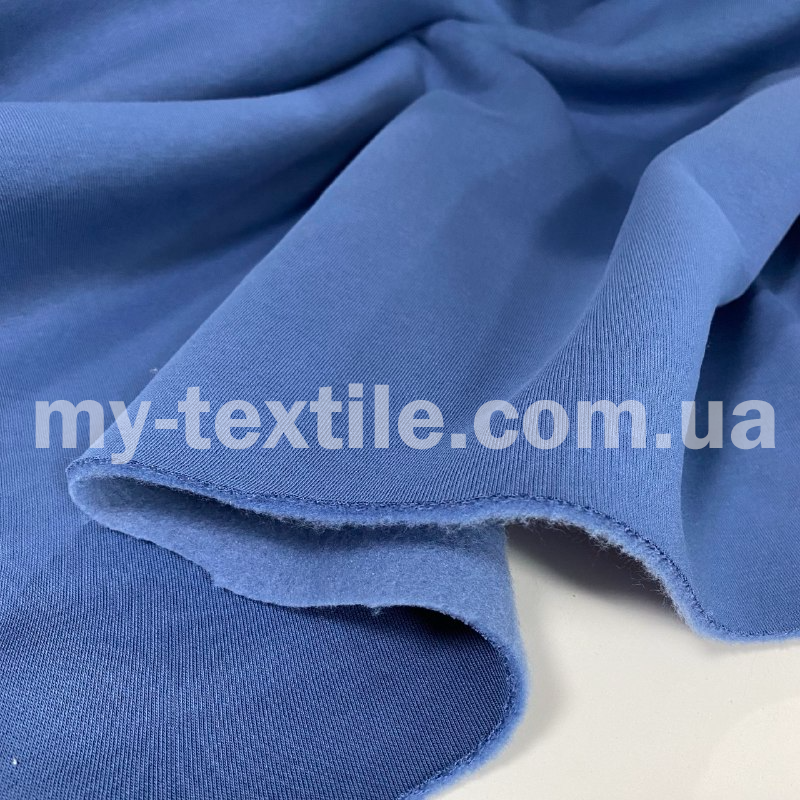 Тканина тринитка на флісі Пен'є Туреччина Синій джинс, фото 1