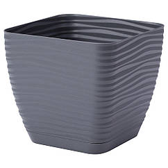 Горщик для квітів Sahara mini kwarro-11 0,8 л антрацит Form-Plastic, 8553858 — 412