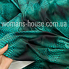 Тканина велюр Плюш (спорт) принт друкований Зелений Змія, фото 2