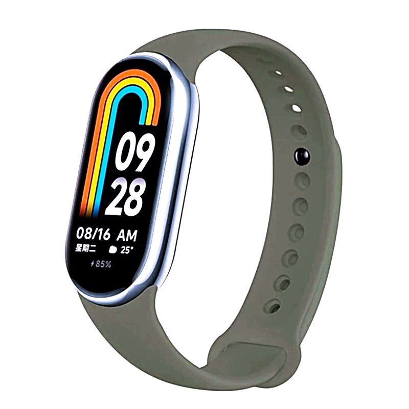 Ремінець для фітнес браслета Xiaomi Mi Band 8 і 9 сірий хакі