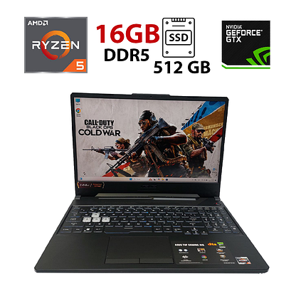 Ігровий ноутбук ASUS TUF Gaming A15/ 15.6" 1920x1080/ Ryzen 5 7535HS/ 16GB RAM/ 512GB SSD/ RTX 2050 4GB, фото 1