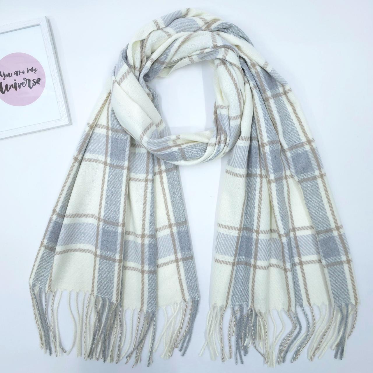 ШАРФ жіночий M&JJ ЛАВИНА молочний 75х180 см 8322, фото 1