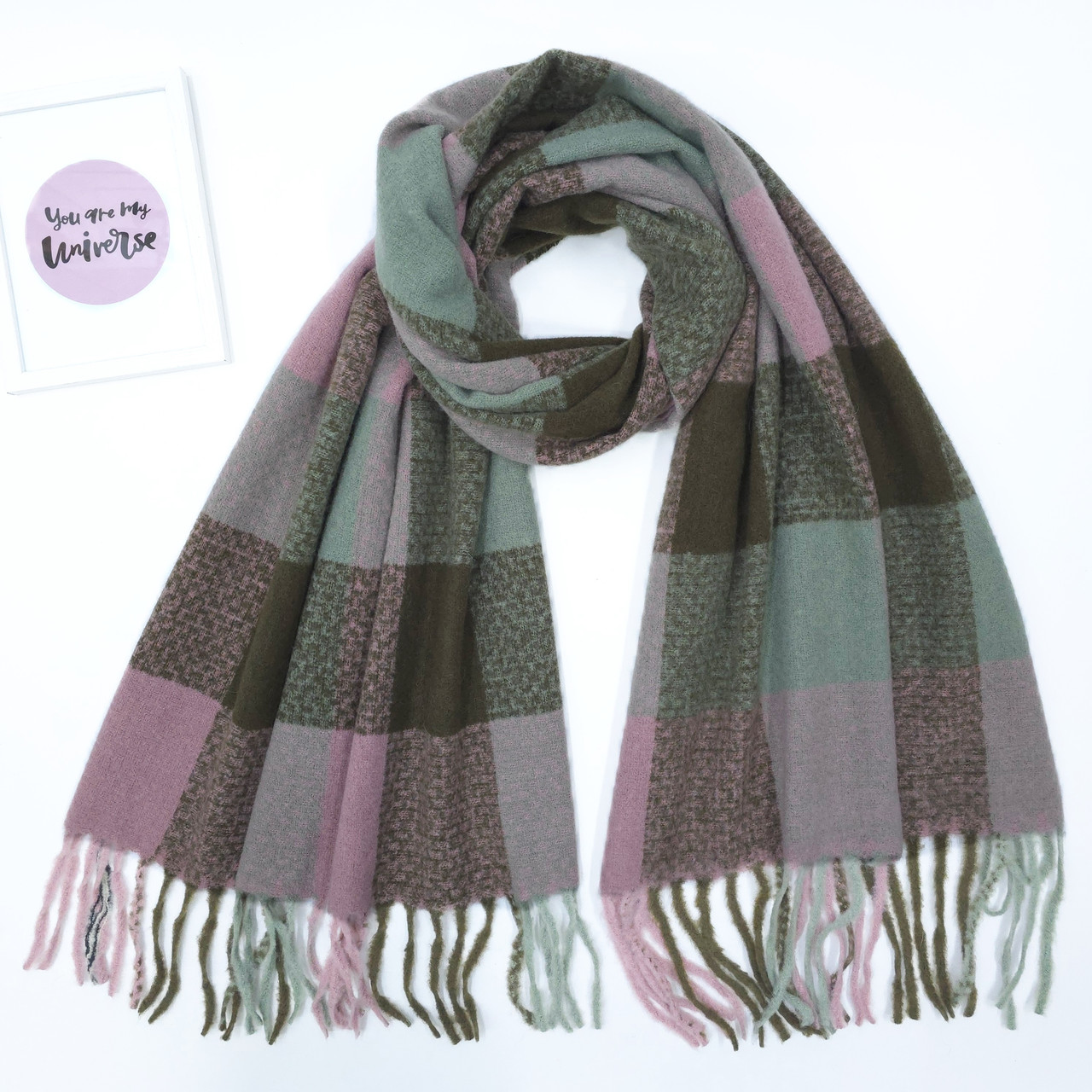 ШАРФ жіночий зимовий M&JJ БАЛІ 65х190 см цикламен 8310, фото 1