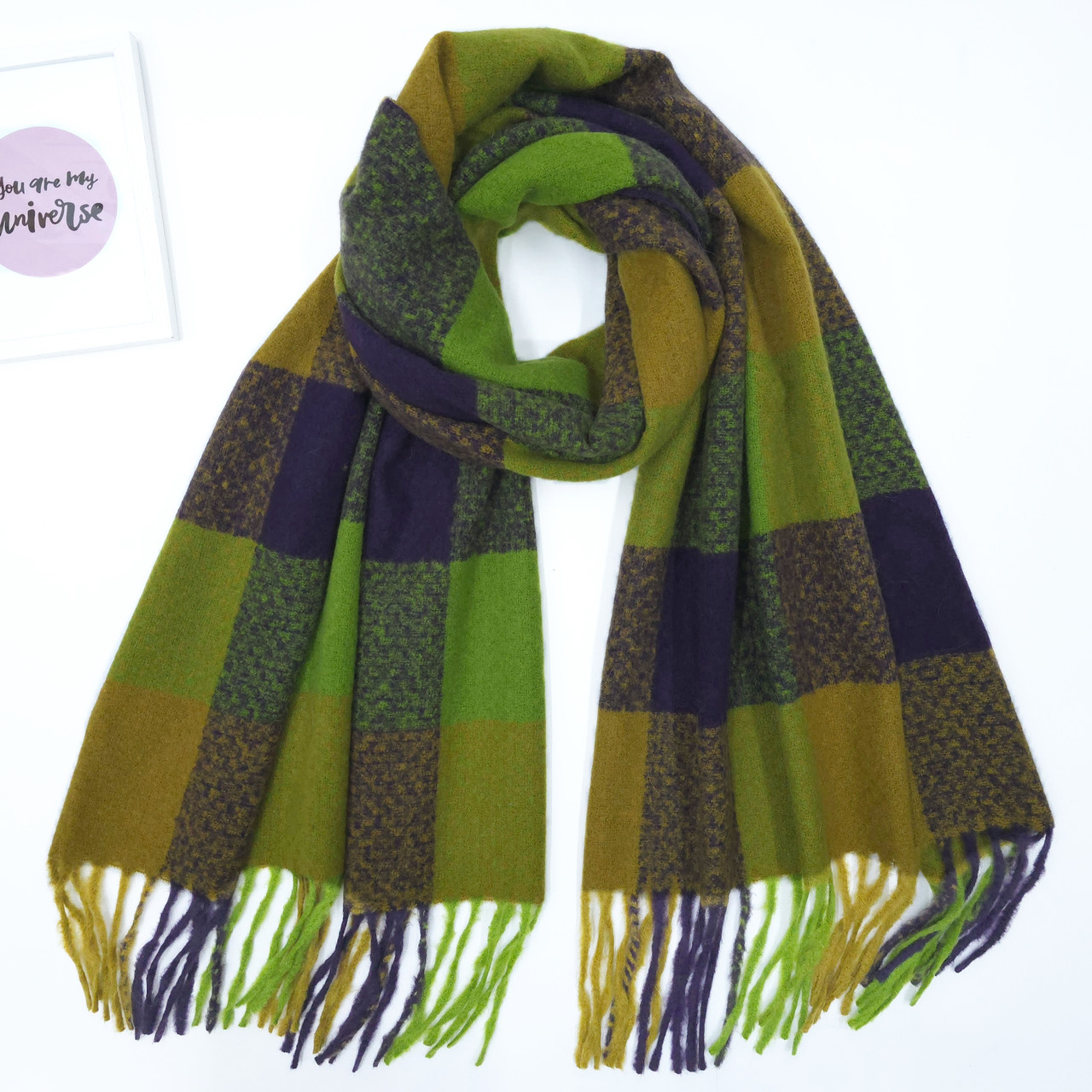 ШАРФ жіночий зимовий M&JJ БАЛІ 65х190 см зелений 8309, фото 1