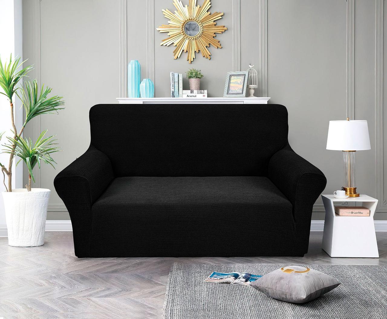 Чохол на диван 2-місний Corn Fleece чорний Love You
