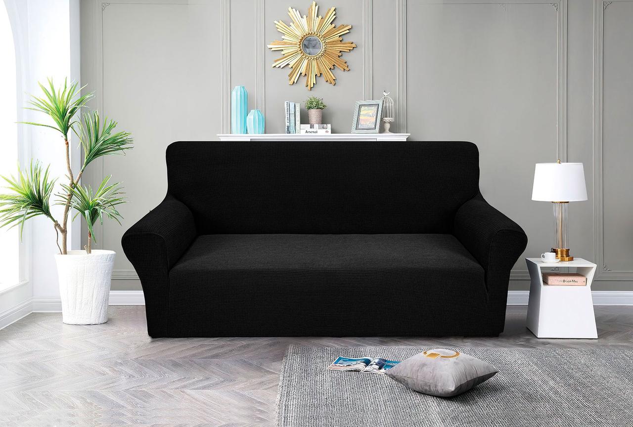 Чохол на диван 3-місний Corn Fleece чорний Love You, фото 1