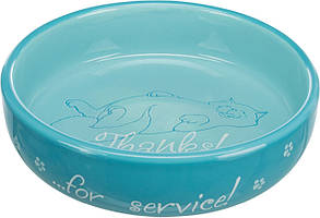 24795 Trixie Thanks for Service миска керамічна для коротконосих порід, 300 мл, петроль