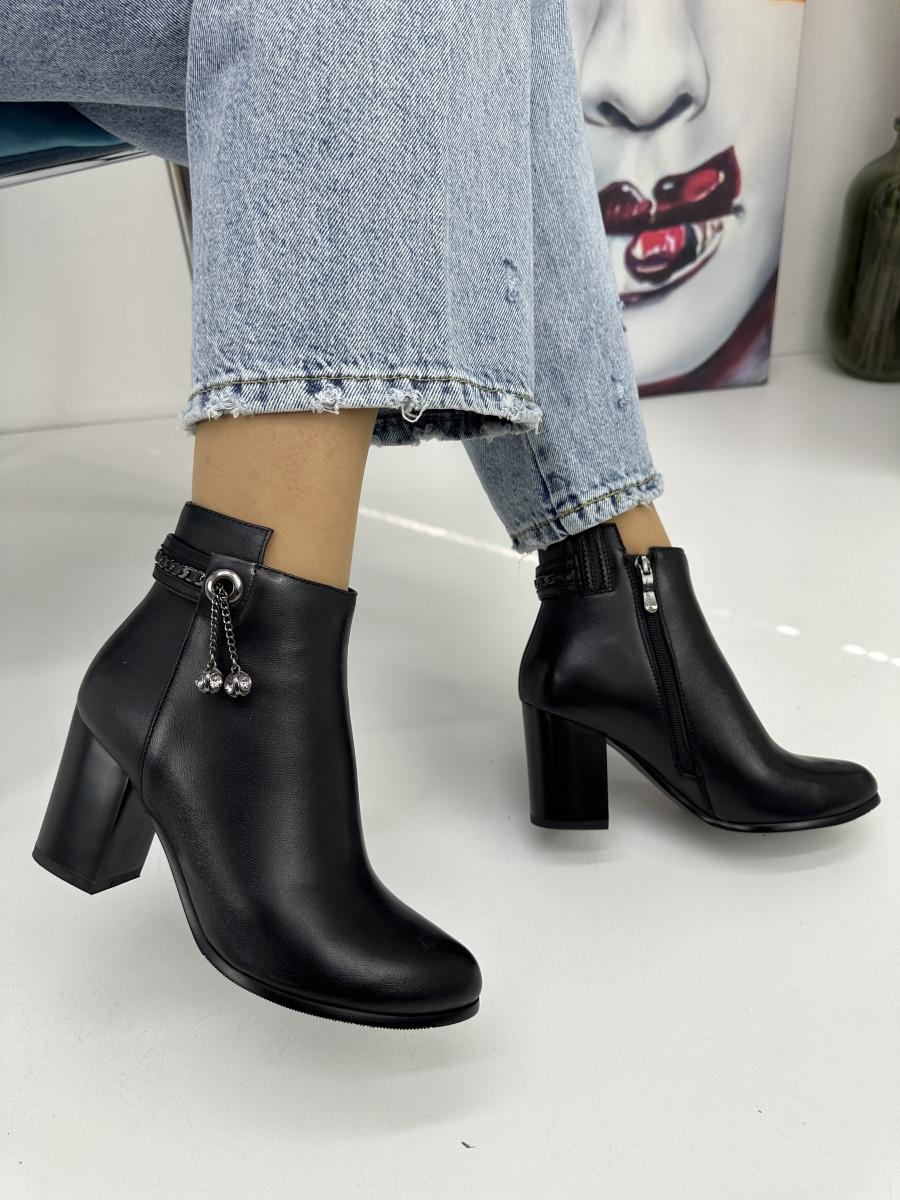 Ботильйони жіночі Battine B5035 чорні шкіряні 36, фото 1