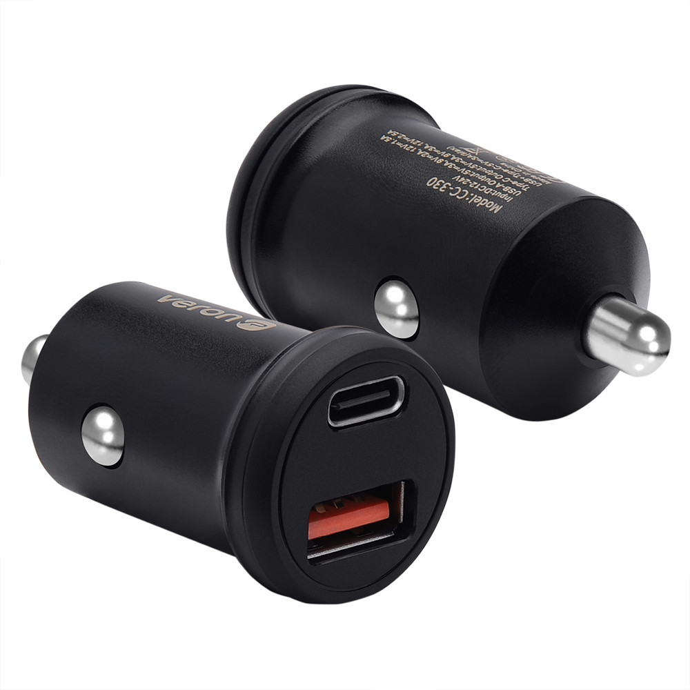 Car Charger | 30W | PD | QC3.0 — Veron CC-330, фото 1
