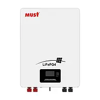 Комплект резервного живлення: гібридний інвертор 5kW Megarevo й акумуляторна батарея 100Аг 51.2В 5120Втг Must LiFePO4, фото 4