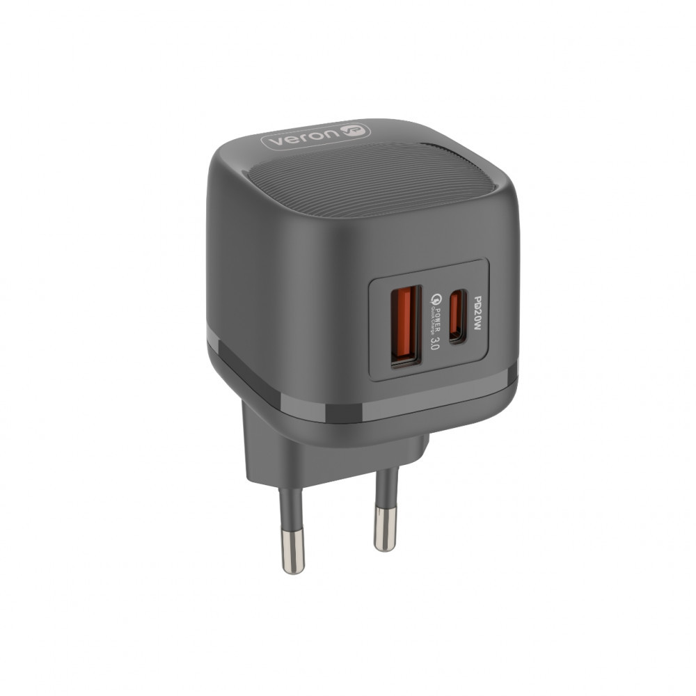 Home Charger | 20W | QC3.0 | Type C To Lightning Cable (1m) — Veron TC20, фото 1