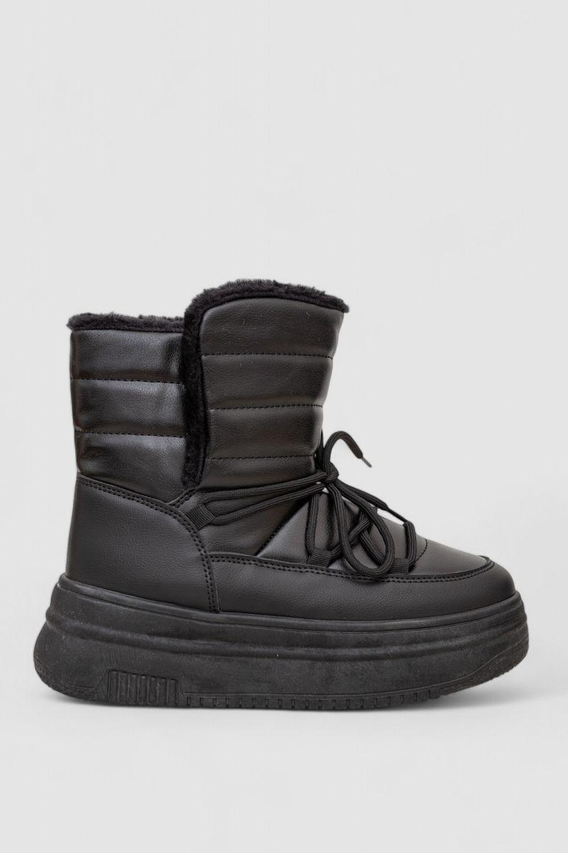 Дутики жіночі зимові на хутрі, колір чорний, 248RAM021, фото 1