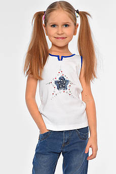 Майка дитяча для дівчинки білого кольору 194250M