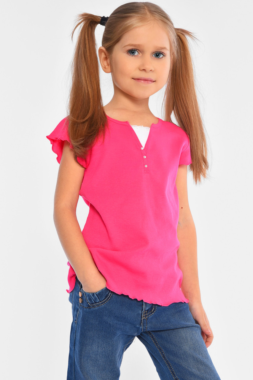 Футболка дитяча для дівчинки темно-рожевого кольору 194256M, фото 1