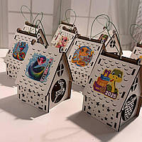 Новорічний підсвічник білий Нічник новорічний з принтом 2025 Розмір:12*8*8 см