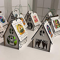 Новорічний підсвічник білий Нічник новорічний з принтом 2025 Розмір:12*8*8 см