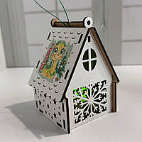 Новорічний підсвічник білий Нічник новорічний з принтом 2025 "Сніжинка" Розмір:12*8*8 см